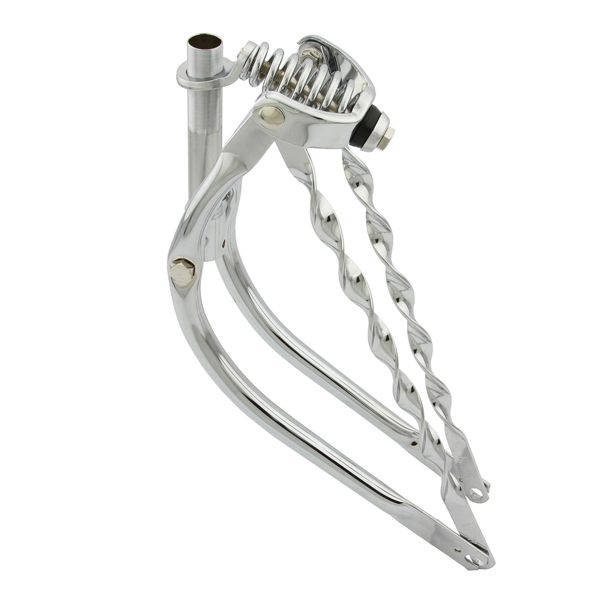 20 Lowrider Bent Spring Fork 1 Inch W/Twisted Bars Chrome.